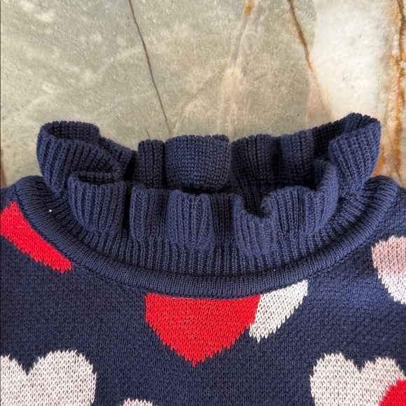 Janie and Jack Blue Sweater with Heart Pattern - Picture 6 of 6